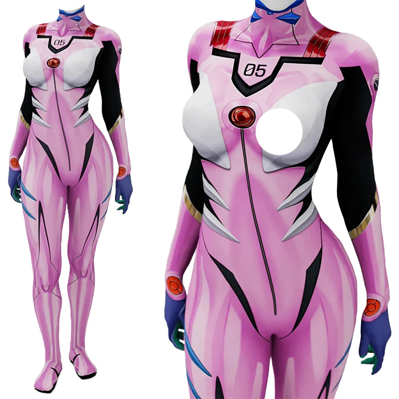 Anime Cosplay Jumpsuit - Anime EVA 05 Makinami Cosplay Kostuum